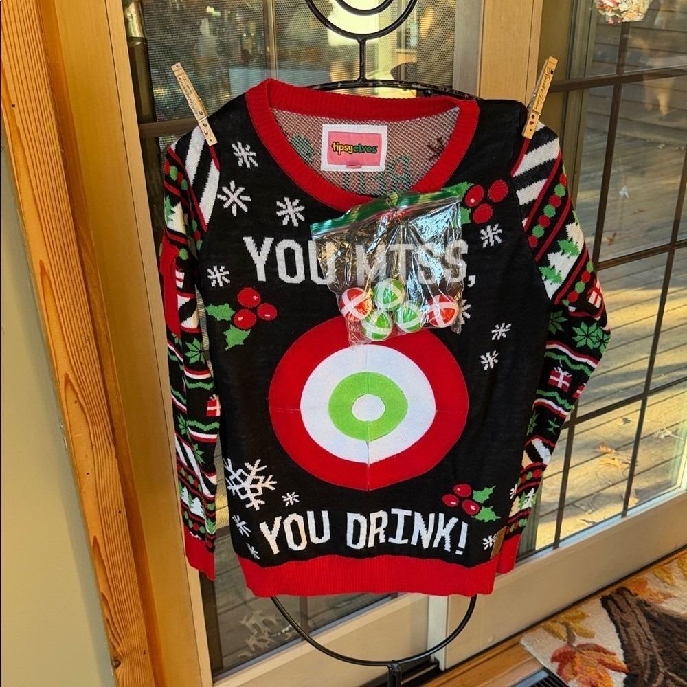 Tipsy Elves Mens Small Ugly Christmas Sweater Interactive Drinking Game Target